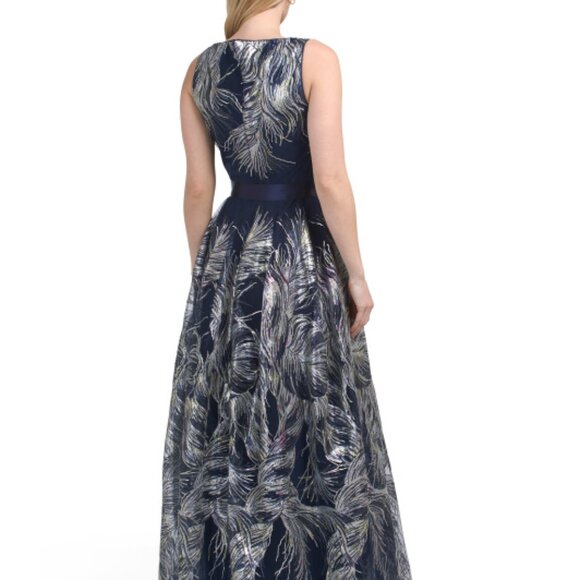 RENE BY RENE RUIZ Sleeveless Embroidered Tulle Gown - Picture 5 of 7